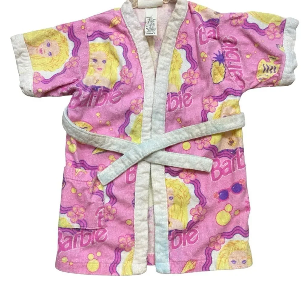 Rare Vintage 90’s Girls CoverUps Barbie Terry Cloth‎ Robe Size Medium
